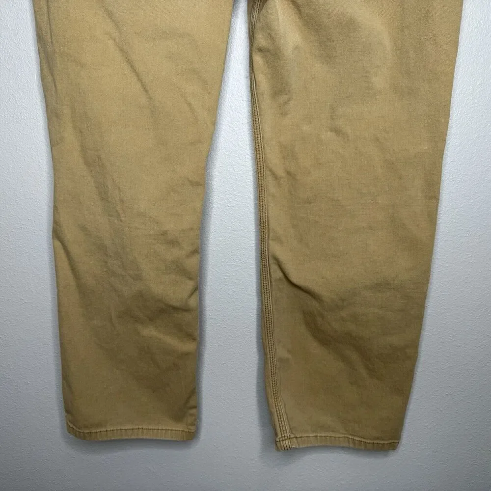 Carhartt Relaxed Fit Pants Size 38 x 30 Khaki Canvas 5‎ Pocket Workwear Rancher